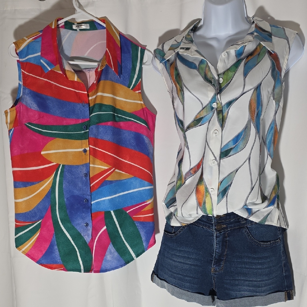 Zeagoo Sleeveless Blouse Set. Medium